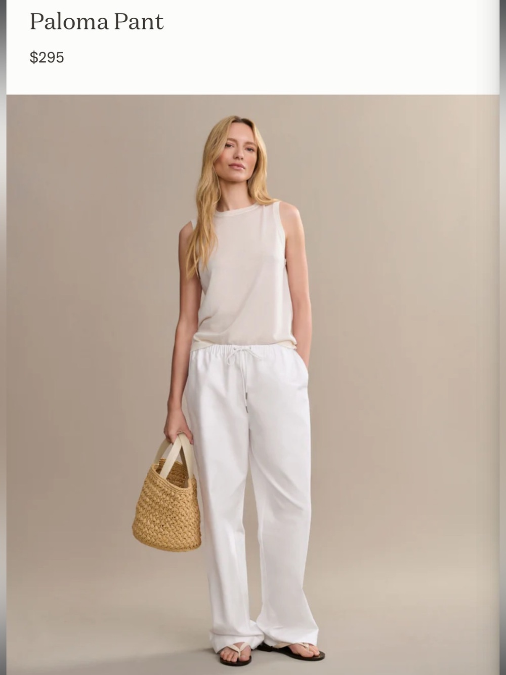 NWT Jenni Kayne 100% Cotton White Paloma Pant